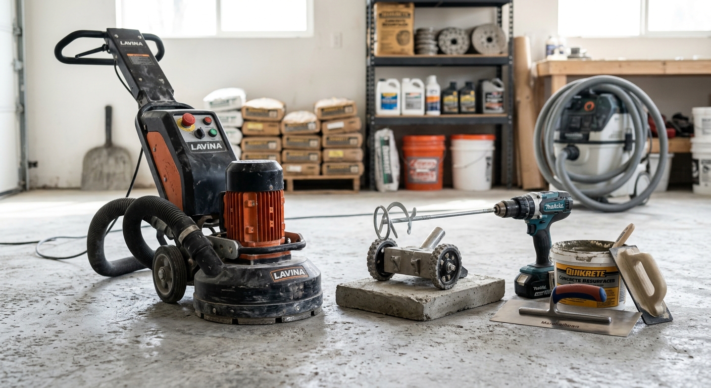Concrete floor resurfacing