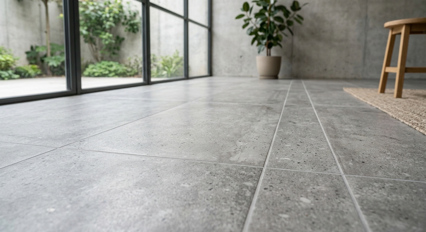 Porcelain tile installation