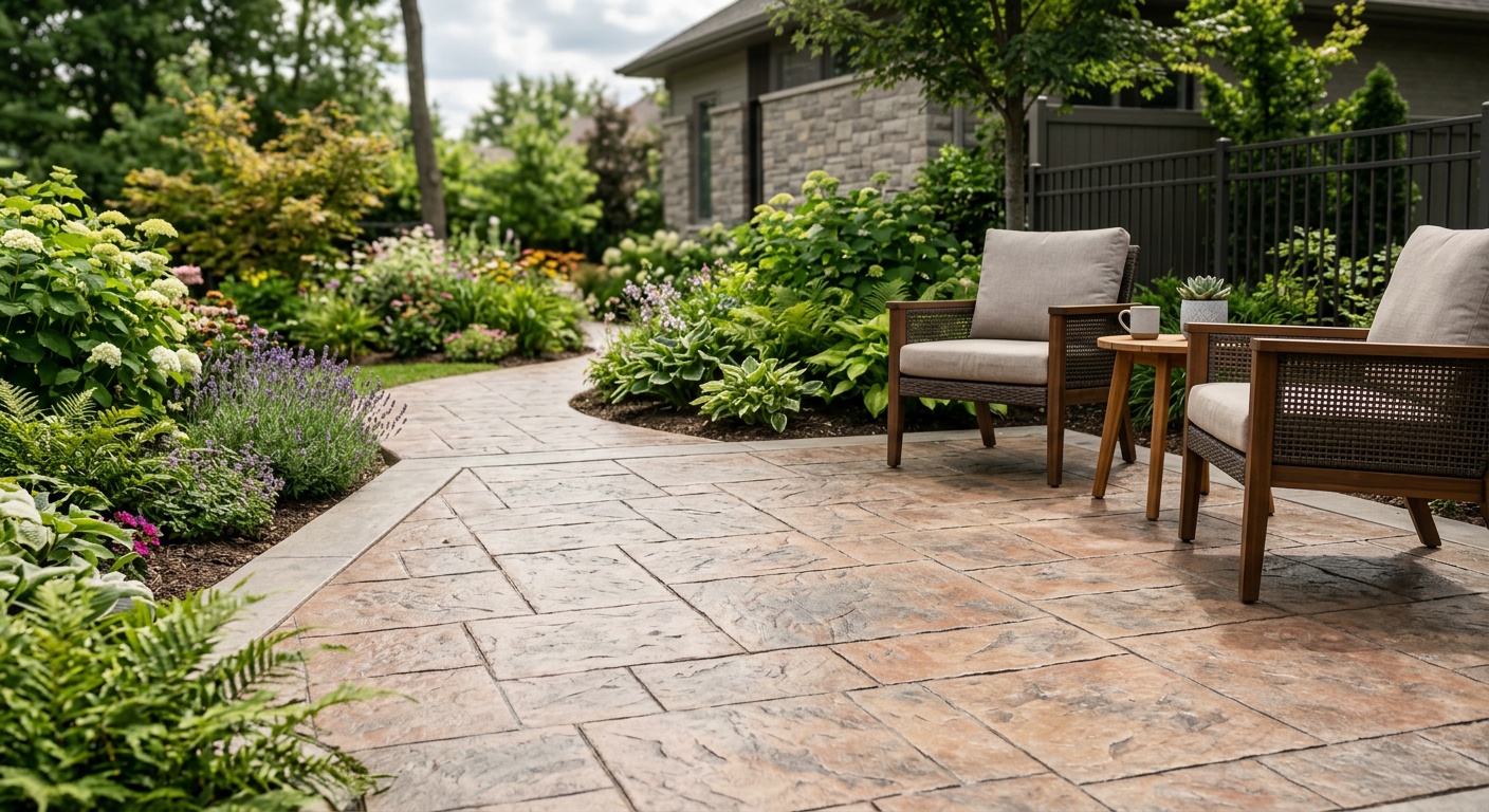 Stamped concrete pavers